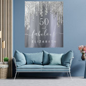 Tenture Fête d'anniversaire fabuleuse paillettes argent sc