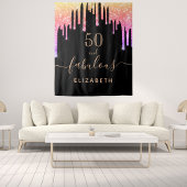 Tenture Fête d'anniversaire fabuleuse paillettes noir étin