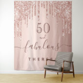 Tenture Fête d'anniversaire fabuleuse paillettes rose gold (En situation)