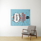 Tenture Fête d'anniversaire garçon bulle de dialogue bande (En situation (horizontale))