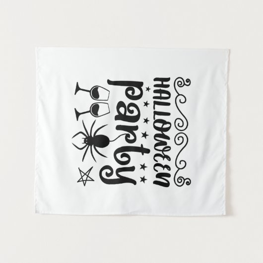 Tenture Fête d'anniversaire Halloween (Devant (Horizontal))