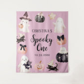 Tenture Fête d'anniversaire Halloween d'une fille d'un an  (Devant)