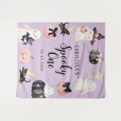 Tenture Fête d'anniversaire Halloween d'une fille Spooky O (Devant (Horizontal))