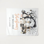 Tenture Fête d'anniversaire Halloween Spooky Goose 1ère an (Devant (Horizontal))