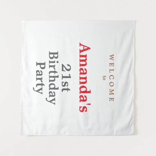 Tenture Fête d'anniversaire moderne minimaliste mignonne (Devant (Horizontal))