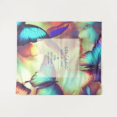 Tenture Fête d'anniversaire papillon (Devant (Horizontal))