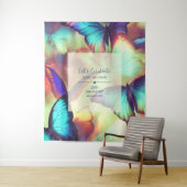 Tenture Fête d'anniversaire papillon (En situation)