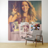 Tenture fête d'anniversaire personnalisation photo collage (En situation)