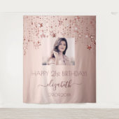 Tenture Fête d'anniversaire personnalisée photo étoiles ro (Devant)