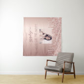 Tenture Fête d'anniversaire personnalisée photo rose gold (En situation (horizontale))