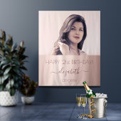 Tenture Fête d'anniversaire personnalisée rose gold rose