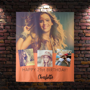 Tenture fête d'anniversaire personnalisées photo collage c