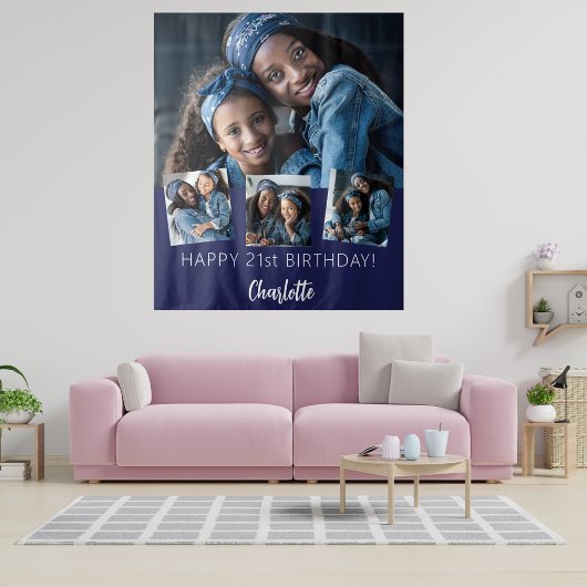 Tenture fête d'anniversaire personnalisées photo collage m