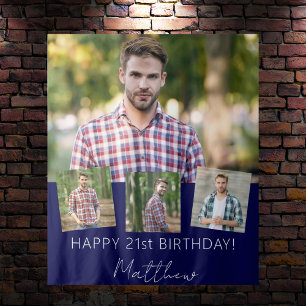 Tenture fête d'anniversaire personnalisées photo collage m