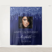 Tenture Fête d'anniversaire photo aux gouttes de paillette (Devant)