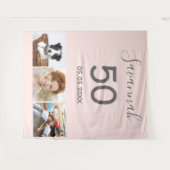 Tenture Fête d'anniversaire rose gold photo (Devant (Horizontal))