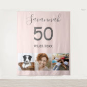 Tenture Fête d'anniversaire rose gold photo (Devant)