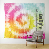 Tenture Fête d'anniversaire Tie-Dye Toile de fond Hippie a (En situation (horizontale))