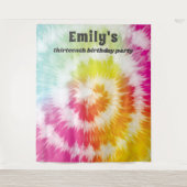 Tenture Fête d'anniversaire Tie-Dye Toile de fond Hippie a (Devant)