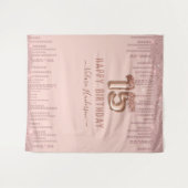 Tenture Fête de 15 ans Happy Birthday Blush Pink Diamond D (Devant (Horizontal))