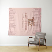 Tenture Fête de 15 ans Happy Birthday Blush Pink Diamond D (En situation (horizontale))