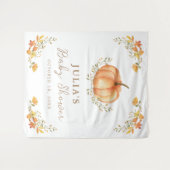 Tenture Fête de Baby Shower Bohème Citrouille Feuillage d' (Devant (Horizontal))