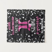 Tenture Fête de Bachelorette avec des Bottes Roses et des  (Devant (Horizontal))