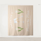 Tenture Fête de Bachelorette Champagne Mademoiselle à Mada (Devant)