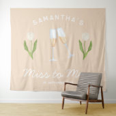 Tenture Fête de Bachelorette Champagne Miss to Mrs Tulipe (En situation (horizontale))
