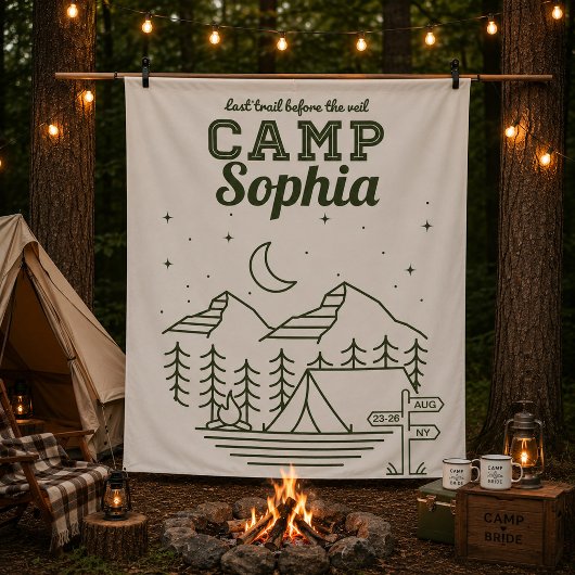 Tenture Fête de Bachelorette Glamping Camping