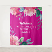 Tenture Fête de Bachelorette rose chaleureuse tropicale (Devant)