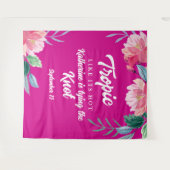 Tenture Fête de Bachelorette rose chaleureux tropical (Devant (Horizontal))