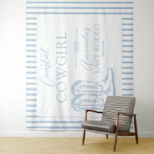 Tenture Fête de Bachelorette Western Cowgirl Côtière Bleue (En situation)