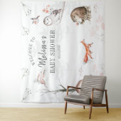 Tenture Fête de bébé animaux de la forêt aquarelle Woodlan (En situation)