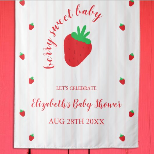 Tenture Fête de bébé Douce aux Fraises