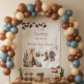 Tenture Fête de bébé sur le thème cowboy rustique howdy aq