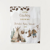 Tenture Fête de bébé sur le thème cowboy rustique howdy aq (Devant)