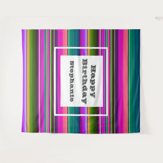 Tenture Fête de couverture de Serape Mexicain de fête d'an (Devant (Horizontal))