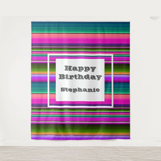 Tenture Fête de couverture de Serape mexicaine d'anniversa (Devant)