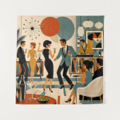 Tenture Fête de danse martini branchée milieu du siècle mo (Devant)