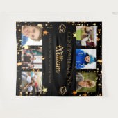 Tenture Fête de diplôme noir or collage photo