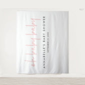 Tenture Fête de douche de bébé jumeaux fille rose typograp (Devant)