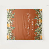 Tenture Fête de douche de mariée botanique orange rustique (Devant (Horizontal))