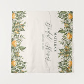 Tenture Fête de douche de mariée botanique orange rustique (Devant (Horizontal))