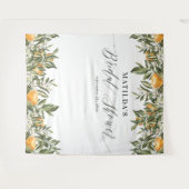 Tenture Fête de douche de mariée botanique orange rustique (Devant (Horizontal))