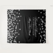 Tenture Fête de douche de mariée Confetti argenté (Devant (Horizontal))