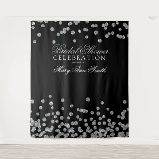 Tenture Fête de douche de mariée Confetti argenté