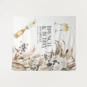 Tenture Fête de douche de mariée pampas herbe moderne cham (Devant (Horizontal))