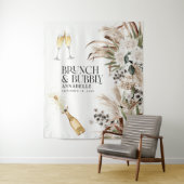 Tenture Fête de douche de mariée pampas herbe moderne cham (En situation)