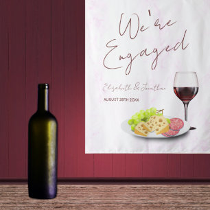 Tenture Fête de fiançailles autour du vin et du charcuteri